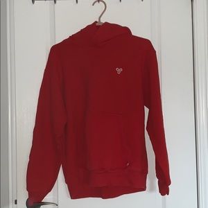 red aritzia hoodie size medium